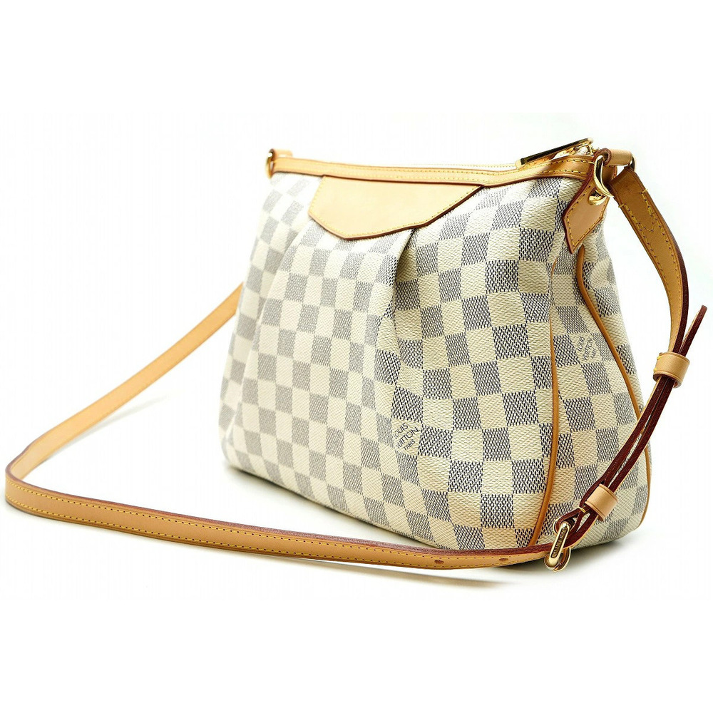 Louis Vuitton Damier Siracusa Shoulder 2way Azur White Bag